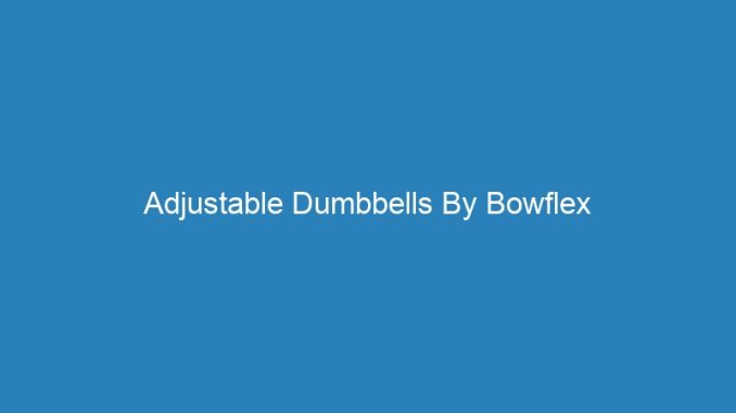Adjustable Dumbbells By Bowflex