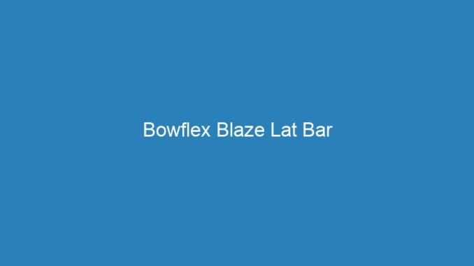 Bowflex Blaze Lat Bar