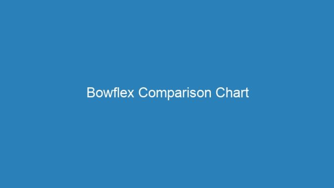 Bowflex Comparison Chart