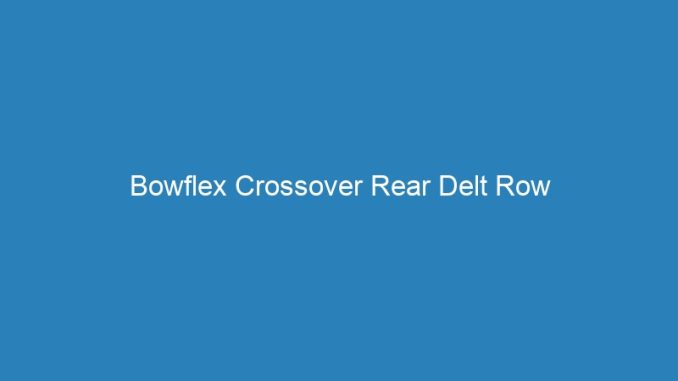 Bowflex Crossover Rear Delt Row