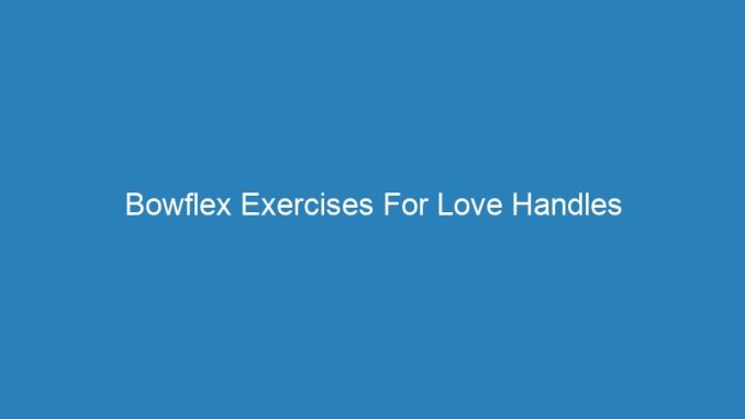 Bowflex Exercises For Love Handles