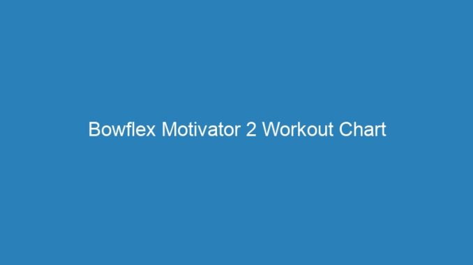 Bowflex Motivator 2 Workout Chart