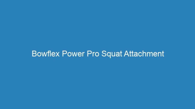 Bowflex Power Pro Squat Attachment
