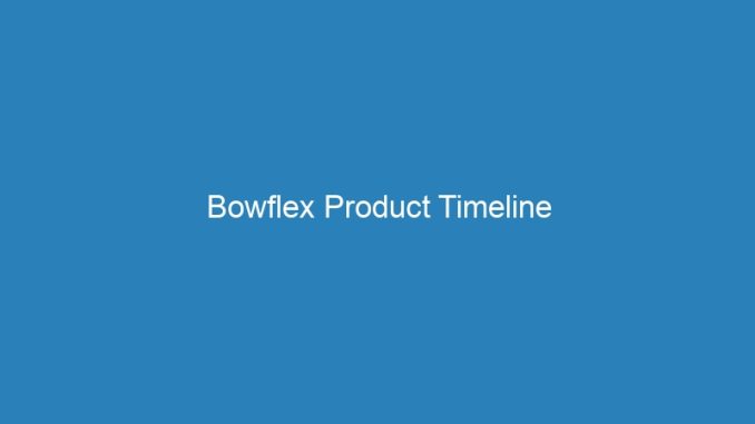 Bowflex Product Timeline