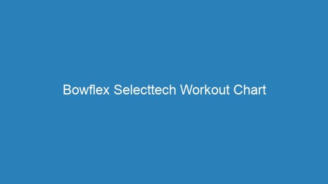 Bowflex Selecttech Workout Chart