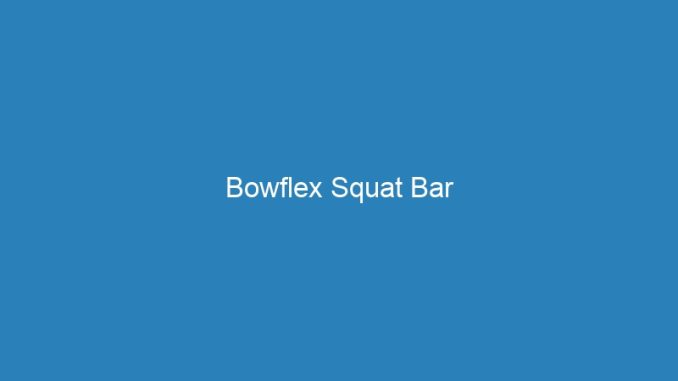 Bowflex Squat Bar