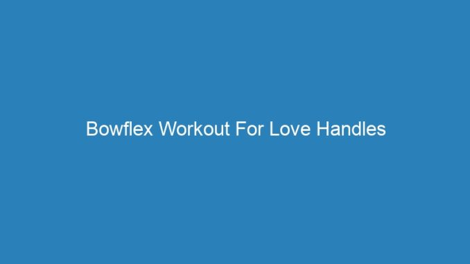 Bowflex Workout For Love Handles