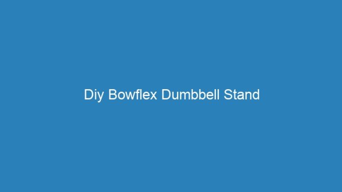 Diy Bowflex Dumbbell Stand