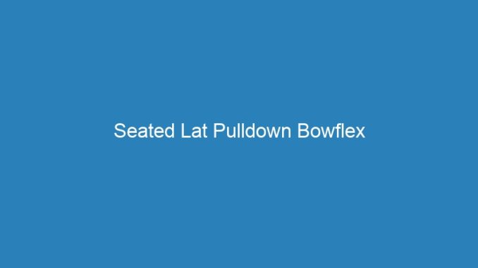 Seated Lat Pulldown Bowflex